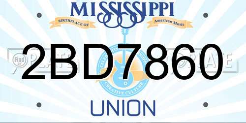 2BD7860 Mississippi License Plate