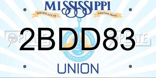 2BDD83 Mississippi License Plate