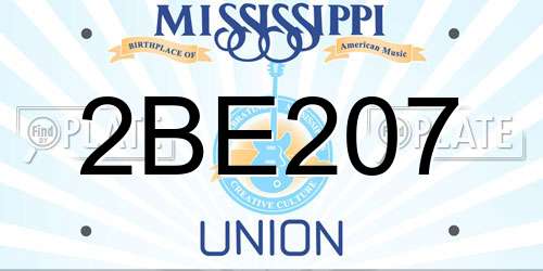 2BE207 Mississippi License Plate