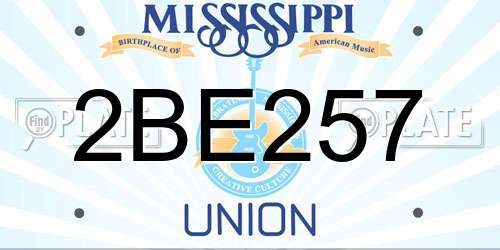 2BE257 Mississippi License Plate