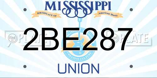 2BE287 Mississippi License Plate