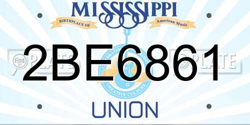 2BE6861 Mississippi License Plate