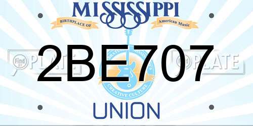 2BE707 Mississippi License Plate