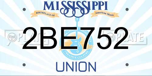 2BE752 Mississippi License Plate