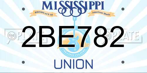 2BE782 Mississippi License Plate