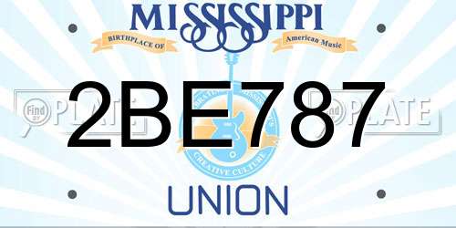 2BE787 Mississippi License Plate