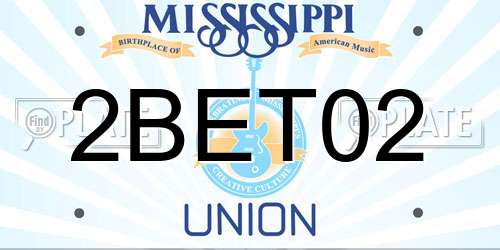 2BET02 Mississippi License Plate