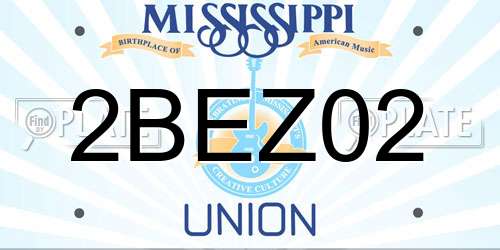 2BEZ02 Mississippi License Plate