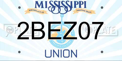 2BEZ07 Mississippi License Plate