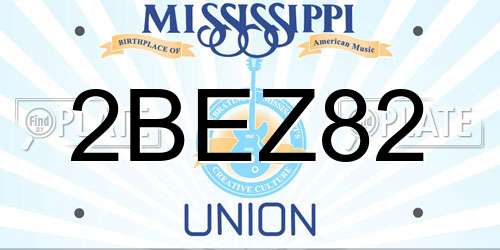 2BEZ82 Mississippi License Plate