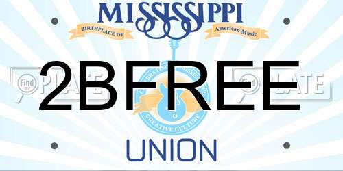 2BFREE Mississippi License Plate