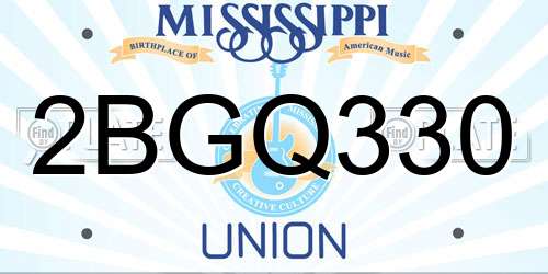 2BGQ330 Mississippi License Plate