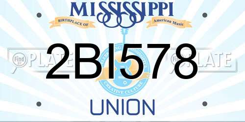 2BI578 Mississippi License Plate