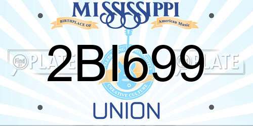 2BI699 Mississippi License Plate