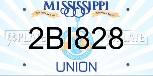 2BI828 Mississippi License Plate