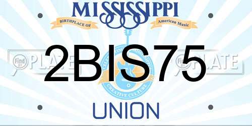 2BIS75 Mississippi License Plate