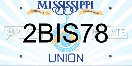 2BIS78 Mississippi License Plate
