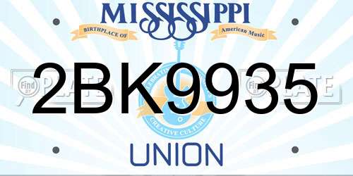 2BK9935 Mississippi License Plate