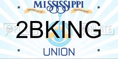 2BKING Mississippi License Plate
