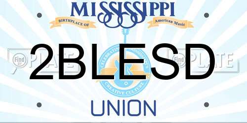 2BLESD Mississippi License Plate