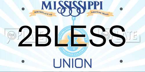 2BLESS Mississippi License Plate