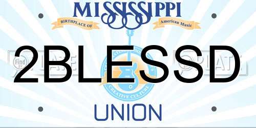 2BLESSD Mississippi License Plate