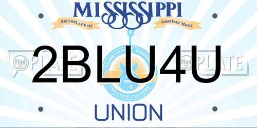 2BLU4U Mississippi License Plate