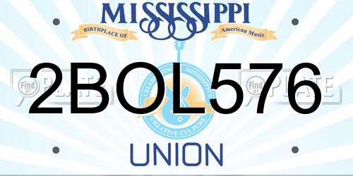 2BOL576 Mississippi License Plate