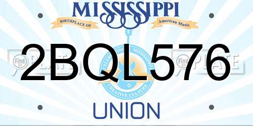 2BQL576 Mississippi License Plate