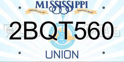 2BQT560 Mississippi License Plate