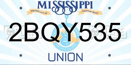 2BQY535 Mississippi License Plate