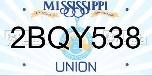 2BQY538 Mississippi License Plate