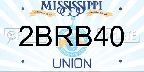 2BRB40 Mississippi License Plate