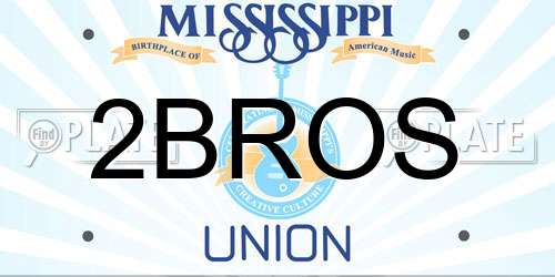 2BROS Mississippi License Plate