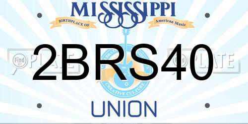 2BRS40 Mississippi License Plate