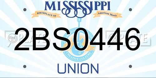 2BS0446 Mississippi License Plate