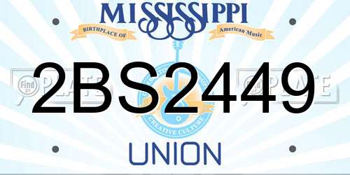 2BS2449 Mississippi License Plate