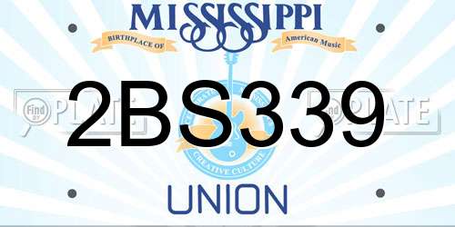 2BS339 Mississippi License Plate