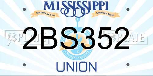 2BS352 Mississippi License Plate