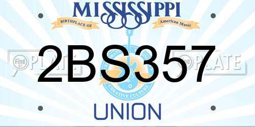 2BS357 Mississippi License Plate