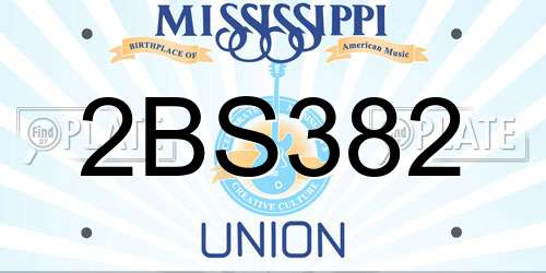 2BS382 Mississippi License Plate