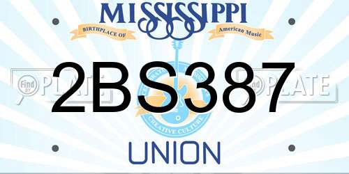 2BS387 Mississippi License Plate