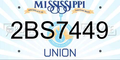 2BS7449 Mississippi License Plate