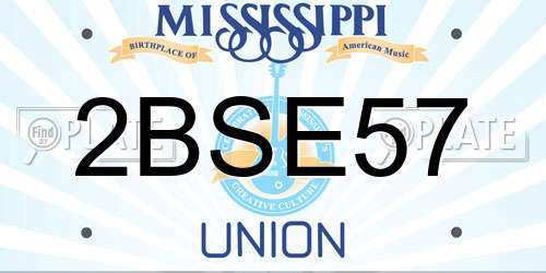 2BSE57 Mississippi License Plate