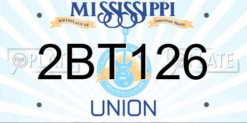 2BT126 Mississippi License Plate
