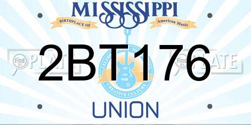 2BT176 Mississippi License Plate