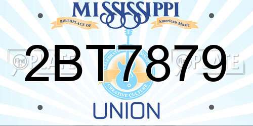 2BT7879 Mississippi License Plate