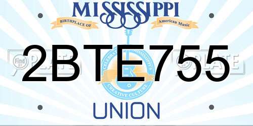 2BTE755 Mississippi License Plate