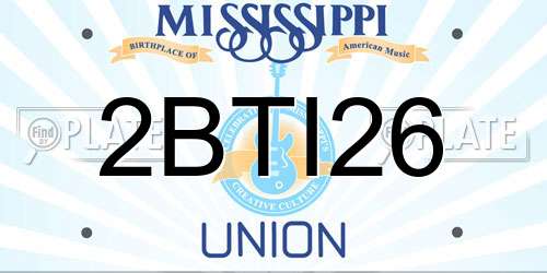 2BTI26 Mississippi License Plate