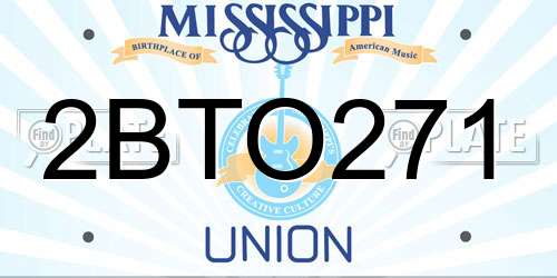 2BTO271 Mississippi License Plate
